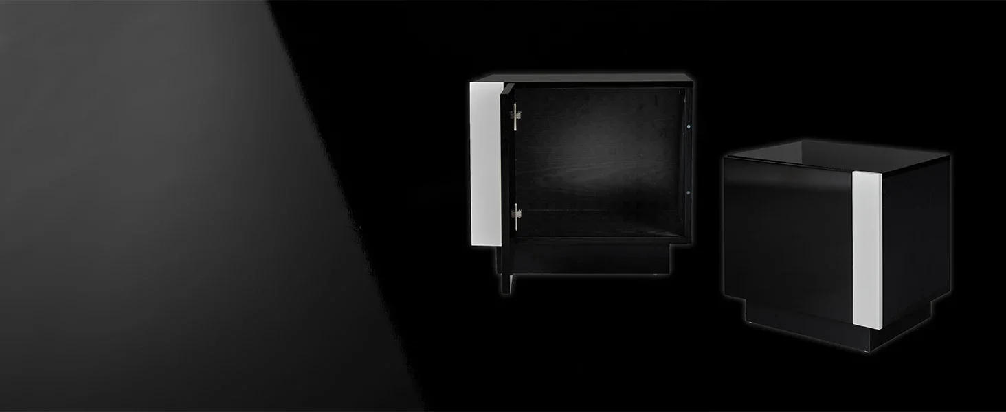 Description Picture 6 of itemTV Stand with Fireplace and Bookshelves, 2-Tier Fireplace TV Stand, 2 X Wall Cabinets & 2 X End Tables, LED Lights TV Console