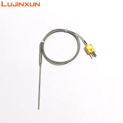 LUJINXUN Armoured Thermocouple Probe Dia.3/4/5mm Length 50-300mm WRNK-191 K Temperature Sensor with Mini Plug 0-1100 Degree 1pc