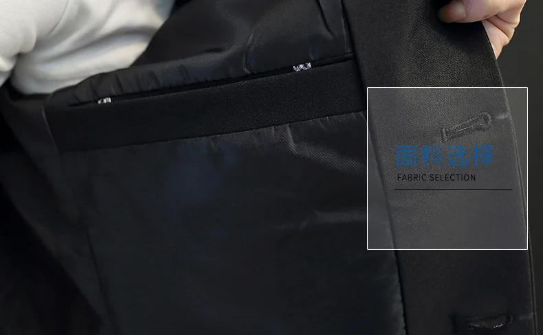 Description Picture 4 of item2024 New Business Casual Handsome with Solid Color Long Sleeve Casual Stand Collar Suit Male Korean Version Slim-fit Trend