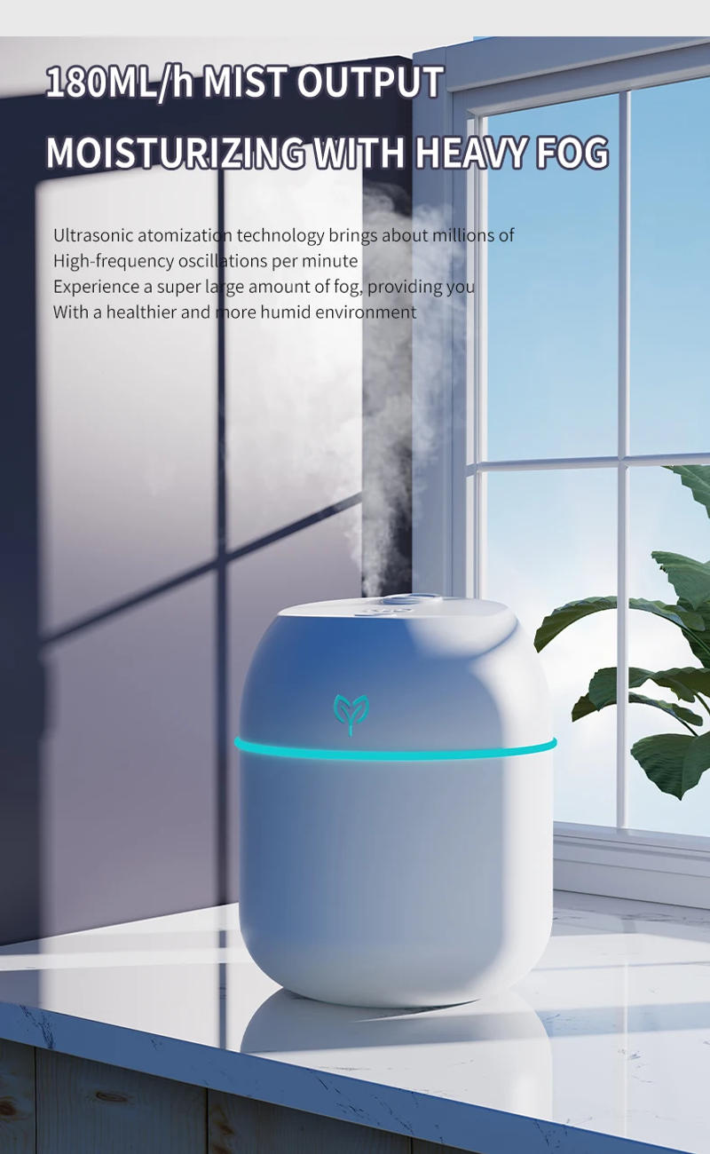 Description Picture 5 of itemPortable USB Ultrasonic Air Mini Humidifier Essential Oil Diffuser Car Purifier Aroma Anion Mist Maker with LED Lamp Lighting