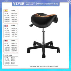 VEVOR Ergonomic Saddle Stool with 5 Swivel Casters 360° Rotation 20.1-28 in Height Adjustable Round Stool for Bar Salon Office