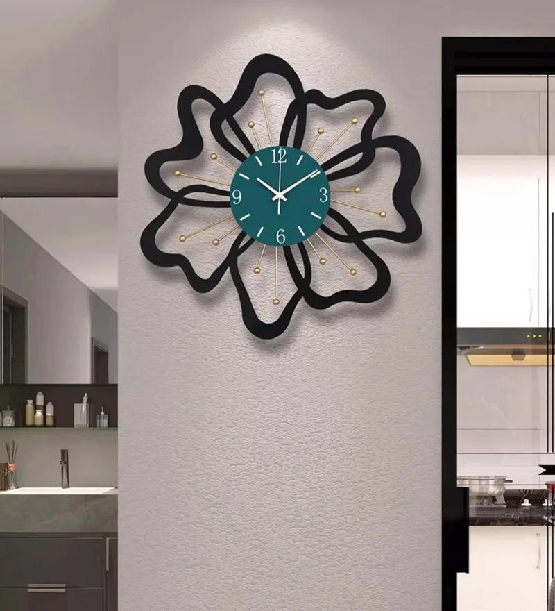 Description Picture 2 of itemCreative Wall Clock Living Room Flower Modeling Modern Simple Quiet Wall Clocks Luxury Nordic Household Home Decor Accessories