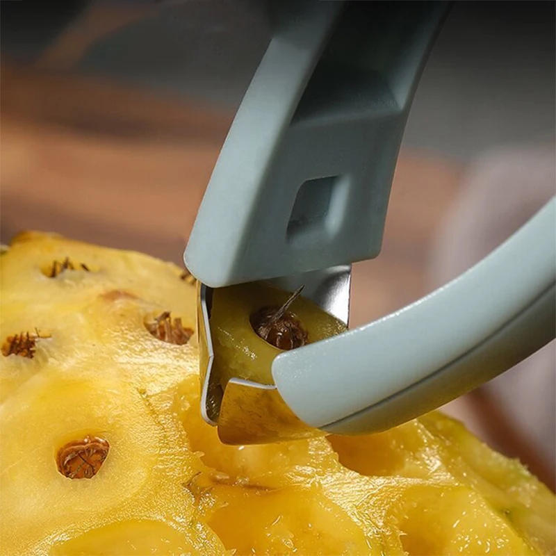 Description Picture 4 of item2/1pcs Pineapple Eye Remover Clips Strawberry Corer Slicer Huller Fruit Peeler Stainless Steel Cutter Household Kitchen Gadgets