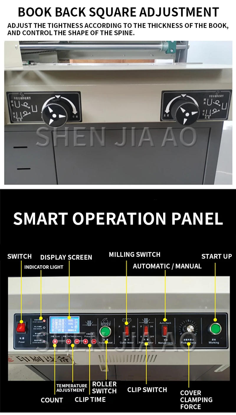 Description Picture 5 of itemA400F automatic large-scale hot melt glue binding machine A4 wireless glue binding machine  tender book document binding machine