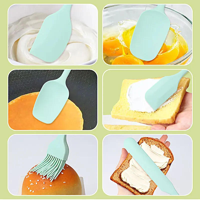 Description Picture 3 of item6pcs Kitchen Silicone Spatula Set Food Grade Non Stick Heat Resistant Spatulas Turner for Cooking Baking Mixing Baking Tools Set