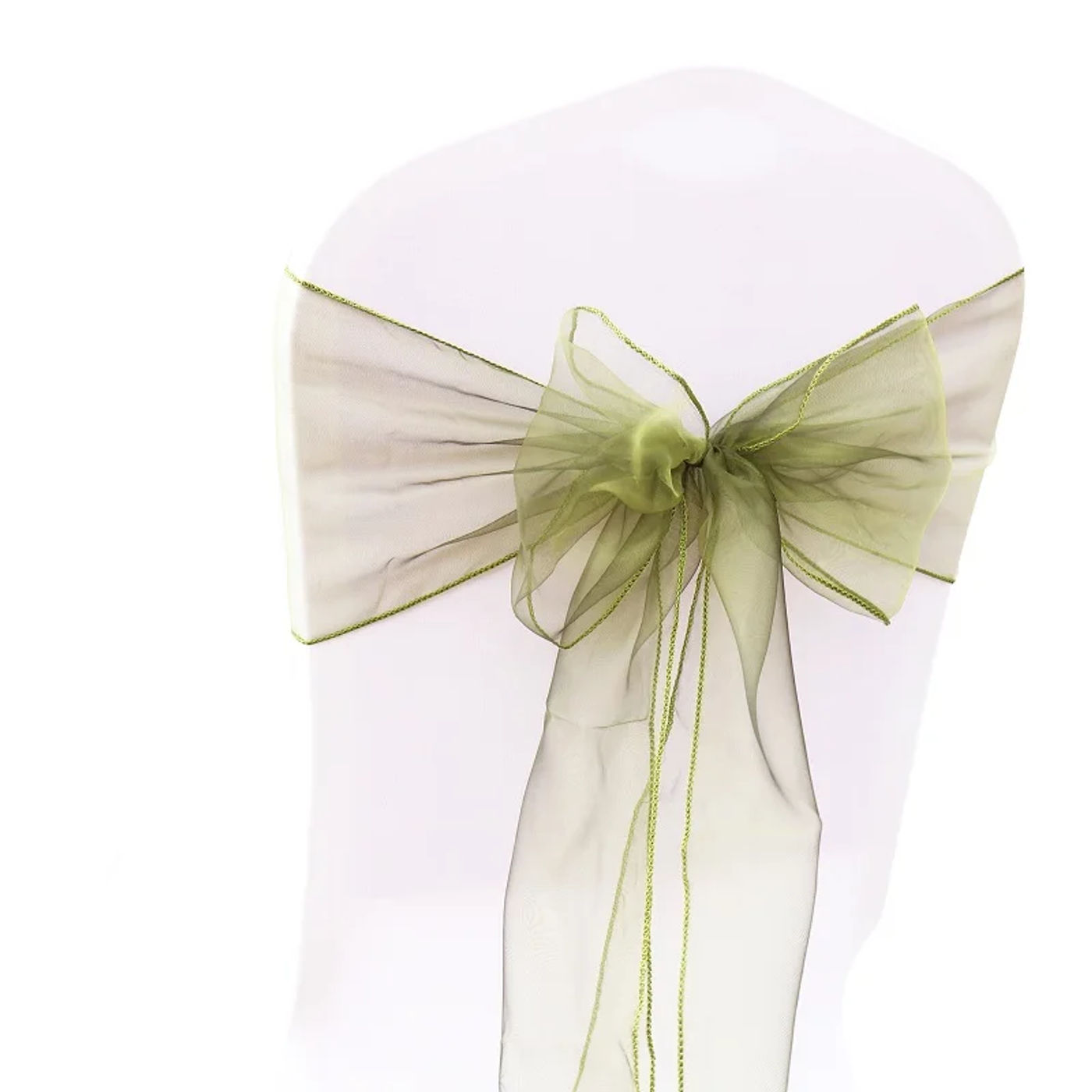 Description Picture 6 of item10Pcs Organza Chair Sashes Knot Bands Chair Bows For for Wedding Party Banquet Event Country Wedding Chair Decoration