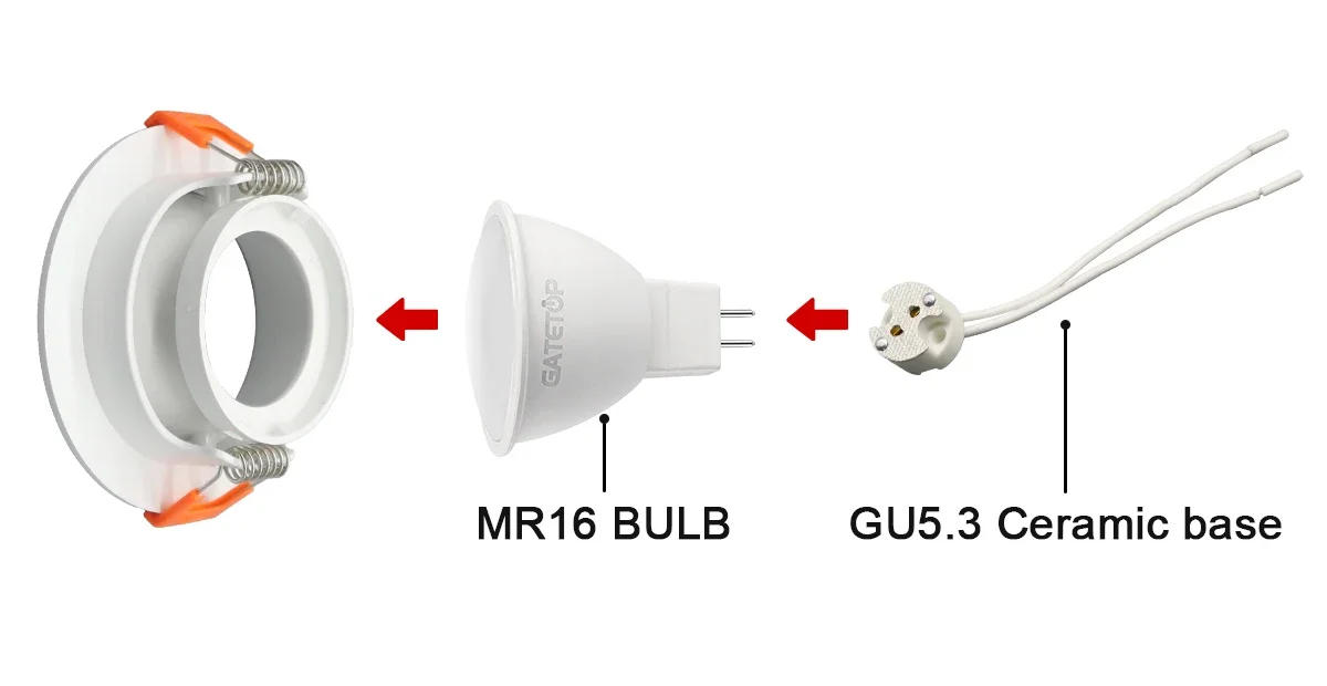 Description Picture 6 of item1-20pcs DC 12V 24V Energy Saving 5W LED Downlight MR16 Ceiling Spotlight Warm light Angle Adjustable Rotating For Home