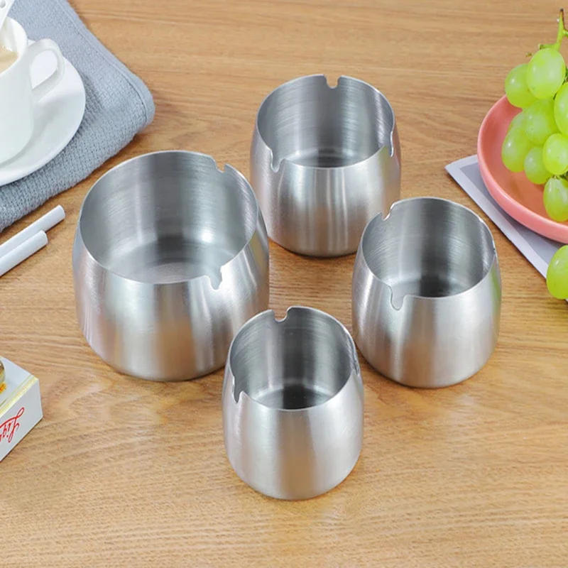 Description Picture 5 of itemStainless Steel Cigarette Ashtray, Circular, Anti Drop, Home, Bedroom, Office, Desktop, Windproof