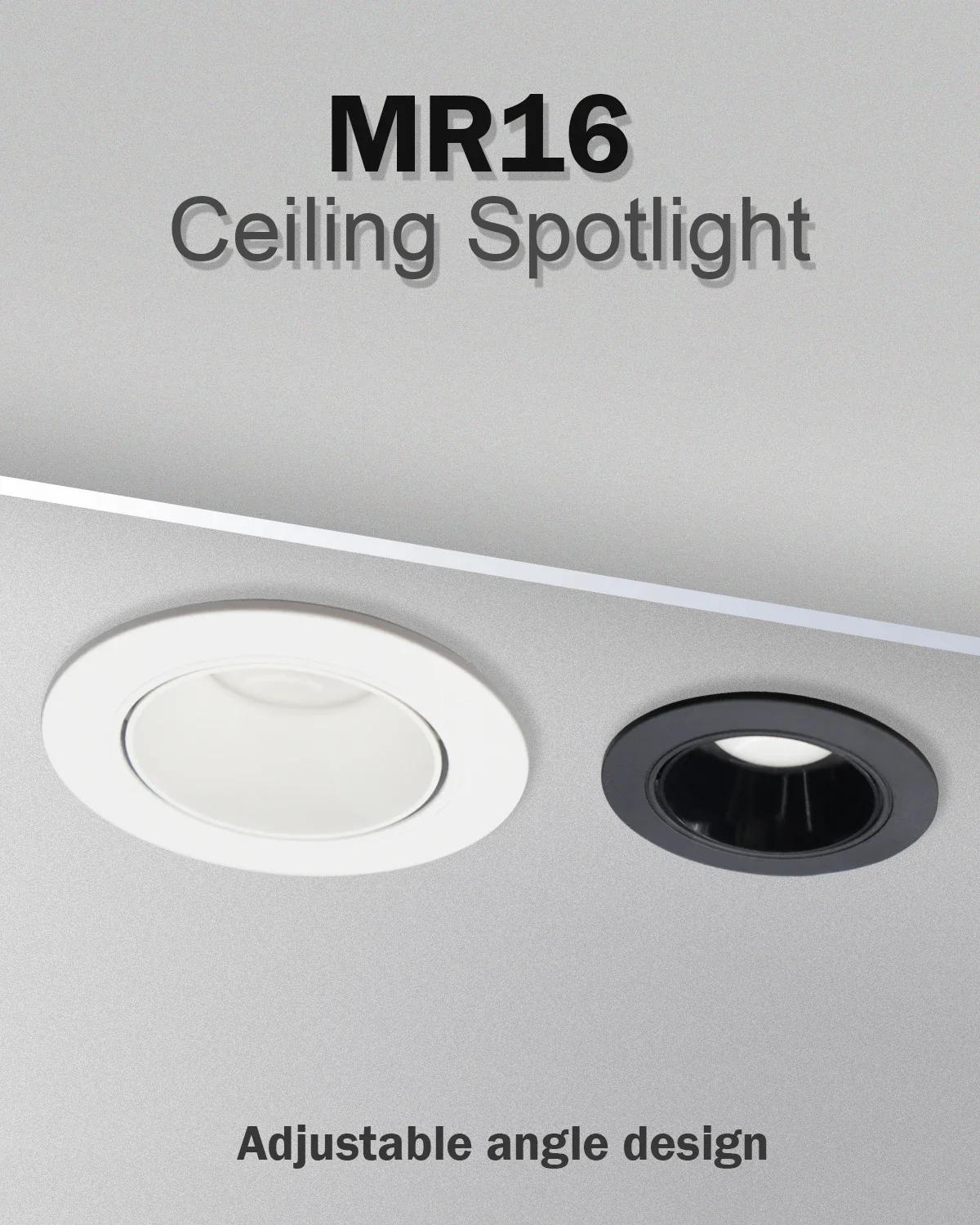 Description Picture 2 of item1-20pcs DC 12V 24V Energy Saving 5W LED Downlight MR16 Ceiling Spotlight Warm light Angle Adjustable Rotating For Home