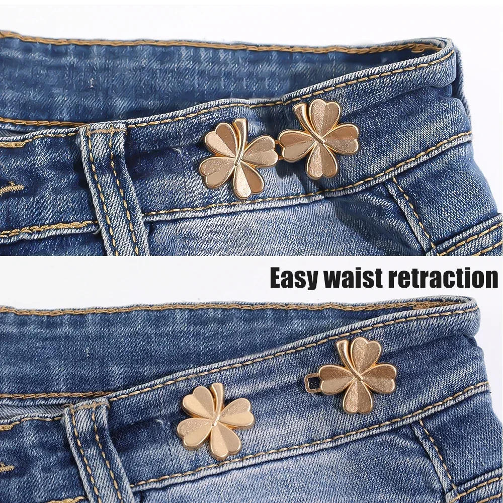 Description Picture 6 of item1/8set Adjustable Waist Buckle Star Shape Jean Pant Button Detachable Alloy Waist Tightener Clothing Accessories DIY Sewing Tool