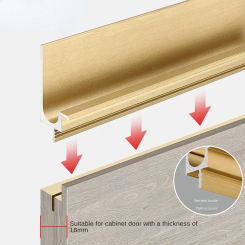Aluminum Alloy Invisible Handles Gold Black Kitchen Cabinets Pulls Furniture Wardrobe Door Knobs Black Cabinet Pulls