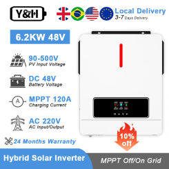 Y&H 6200KW Hybrid Solar Inverter 48VDC AC220V Two Load Output Power MPPT 120A Max PV Power 6500W Input Run Without Battery