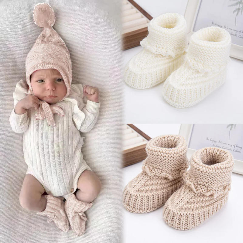 Description Picture 4 of itemNewborn Warm Knitted Socks, Soft Breathable Yarns Crochet Baby Learning to Walking Socks for Indoor and Outdoor 0-12Months