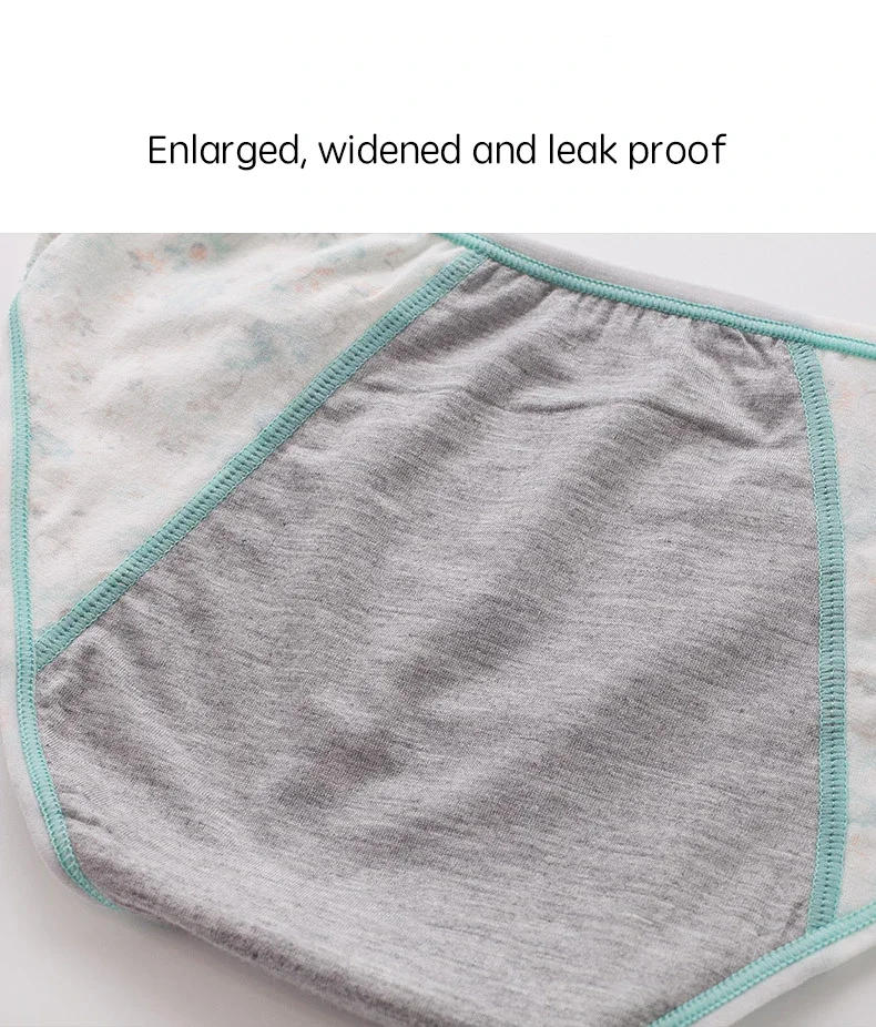 Description Picture 5 of item1 Pcs Menstrual Panties Women's Cotton Briefs Three Layers Of Leak-proof Girls Physiological Pants Student Mid Waist Panties