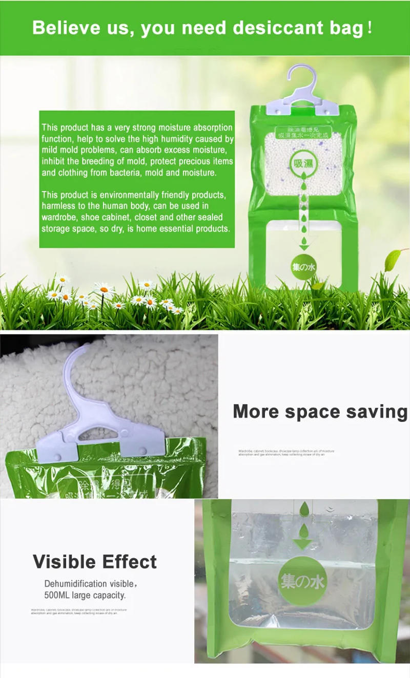 Description Picture 5 of itemHome Anti-Mold Desiccant Bag Hanging Drying Clothes Moisture Bag Kitchen Wardrobe Drying Agent Hygroscopic Dehumidifier Supplies