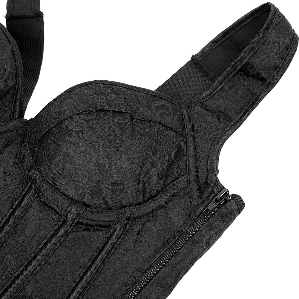 Description Picture 6 of itemSexy Women's Corset with Straps Plus Size Lace up Floral Gothic Overbust Corselet Brocade Vintage Medieval Bustier Vest Top