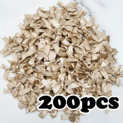 (200 Pcs) Champagne Ribbon Bows Small Size Polyester Satin Ribbons Bow Flower DIY Craft Decoration