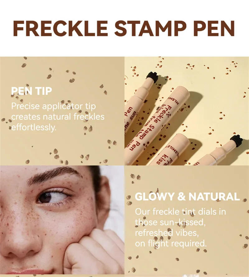 Description Picture 4 of item1PC Natural Lifelike Freckle Pen Waterproof Concealer Dot Spot Pen 3D Freckle Stamp Easy To Apply Lasting Makep Tool Cosmetic