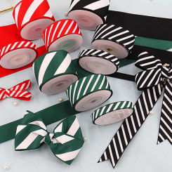 10 Yards Red Astros Ribbon Diagonal Striped Threaded Webbing White Garland Wrapping Wreaths Bows Wedding Gift Box Bag Christmas