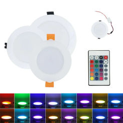 3W 5W 7W Downlight Round RGB LED Panel Light Concealed Recessed Ceiling Lamp with Remote Control AC 85-265V 220V 110V