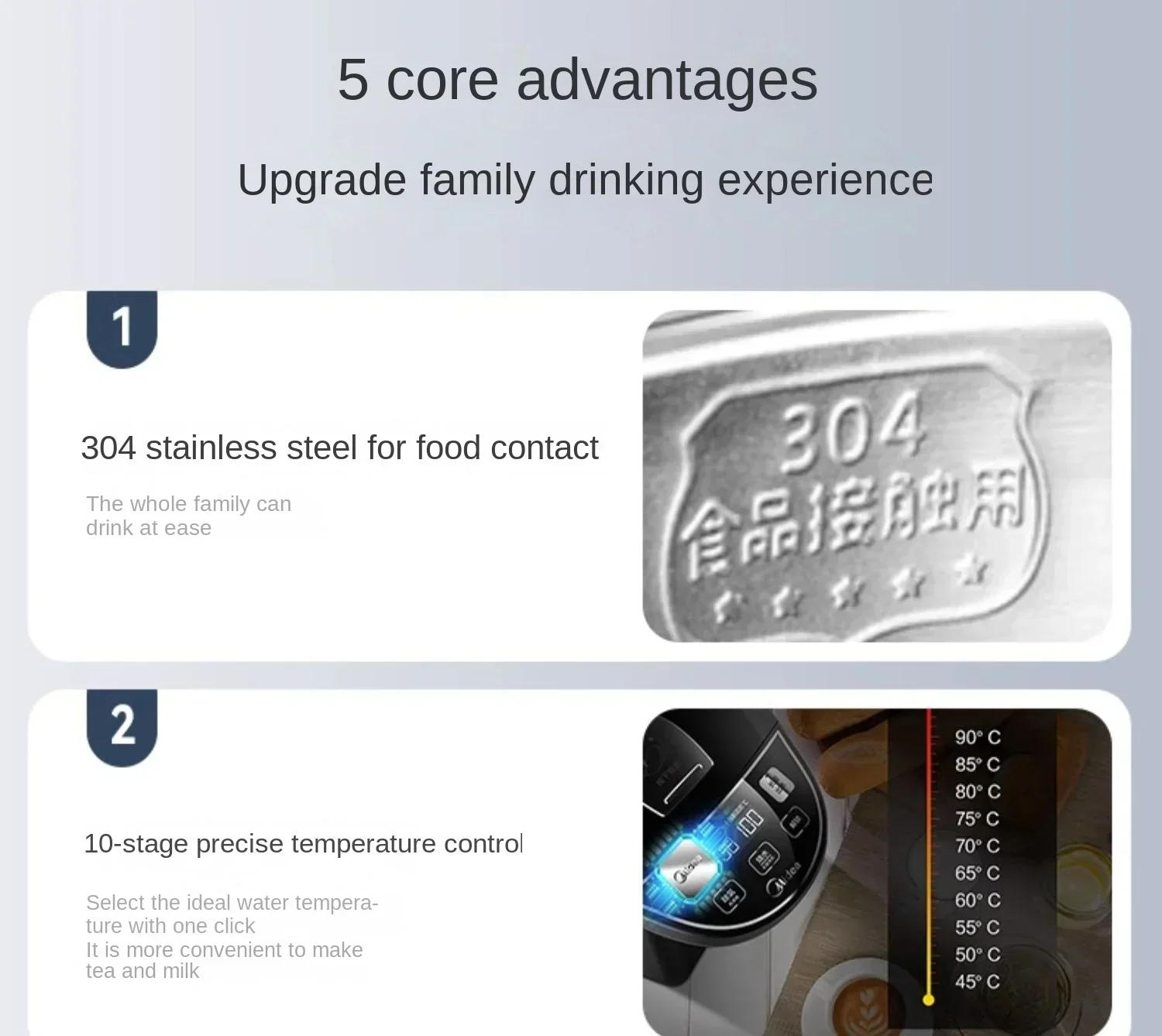 Description Picture 2 of item220V Midea Electric Kettle, Hot Water Dispenser with Temperature Control, One-button Start for Home