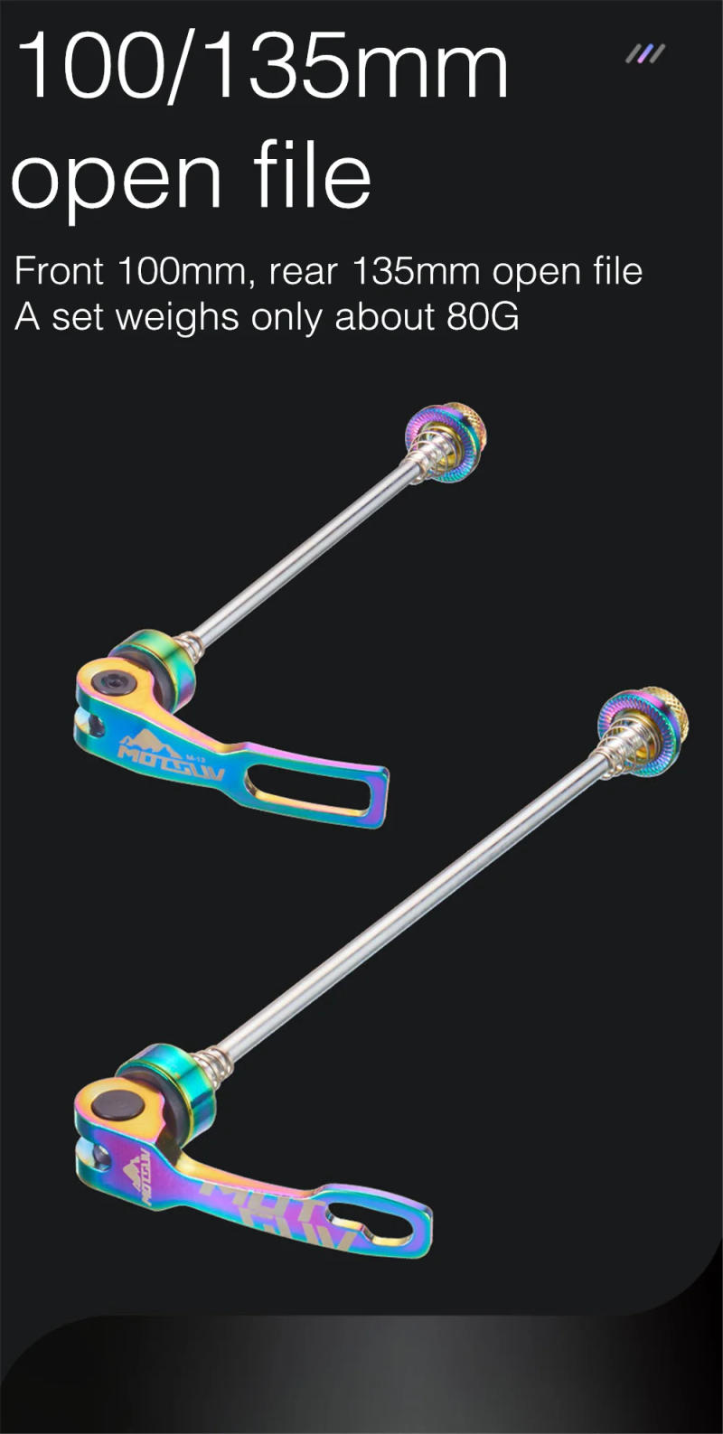 Description Picture 5 of itemMOTSUV Quick Release MTB Road Bike Bicycle Hub Skewers lever Aluminum alloy Mountain Bicycle Parts For Front 100mm Rear 135mm