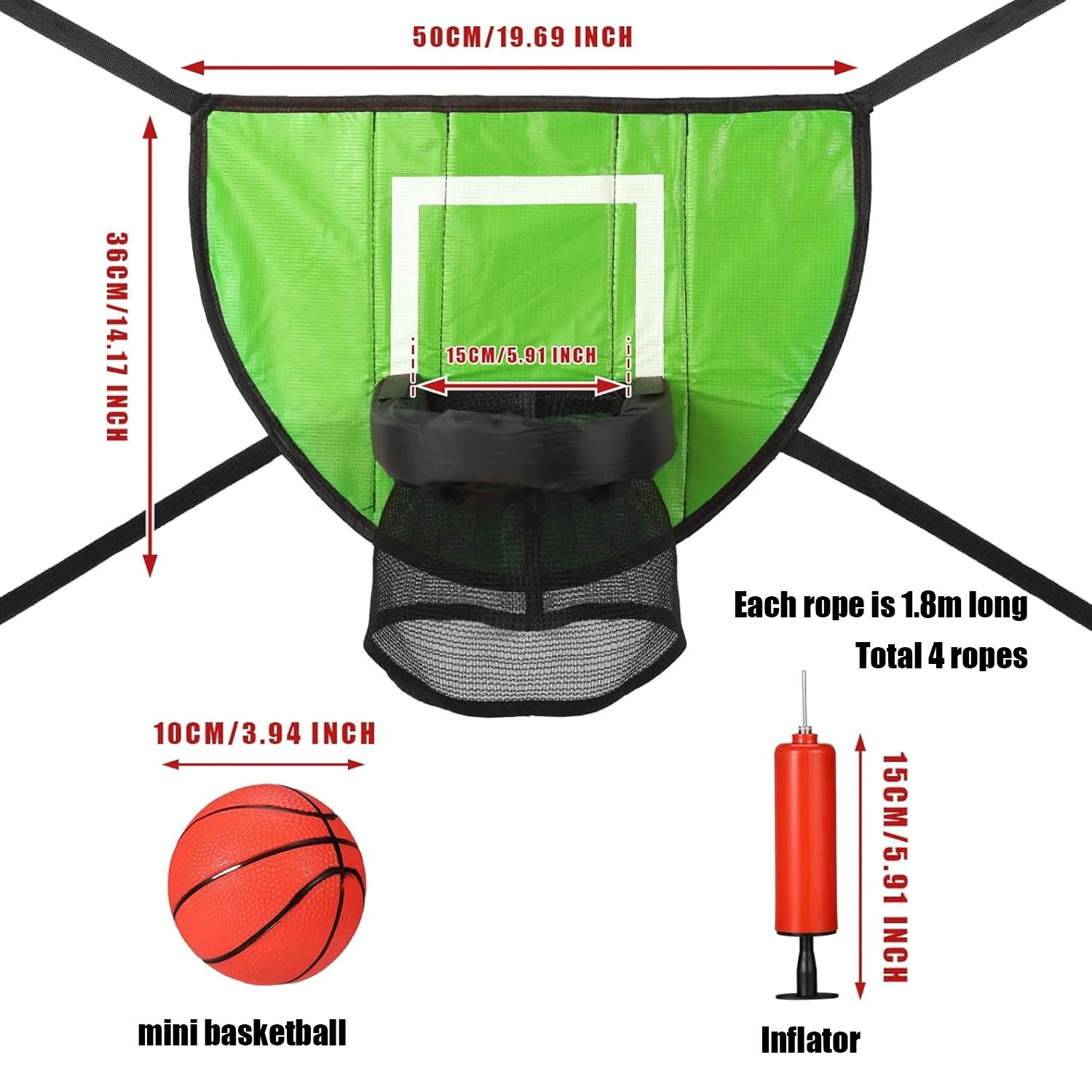 Description Picture 3 of itemTrampoline Basketball Hoop Set Mini Basketball Hoop for Kids Waterproof Sunscreen Soft Material Basketball Goal Set For Children