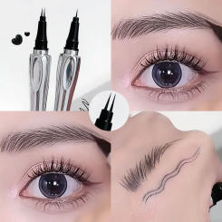 Ultra Fine 2 Point Silver Eyebrow Pencil Liquid Wild Eyebrow Tattoo Waterproof 2 Forked Silk Worm Eyebrow Pencil Easy to Use Eye