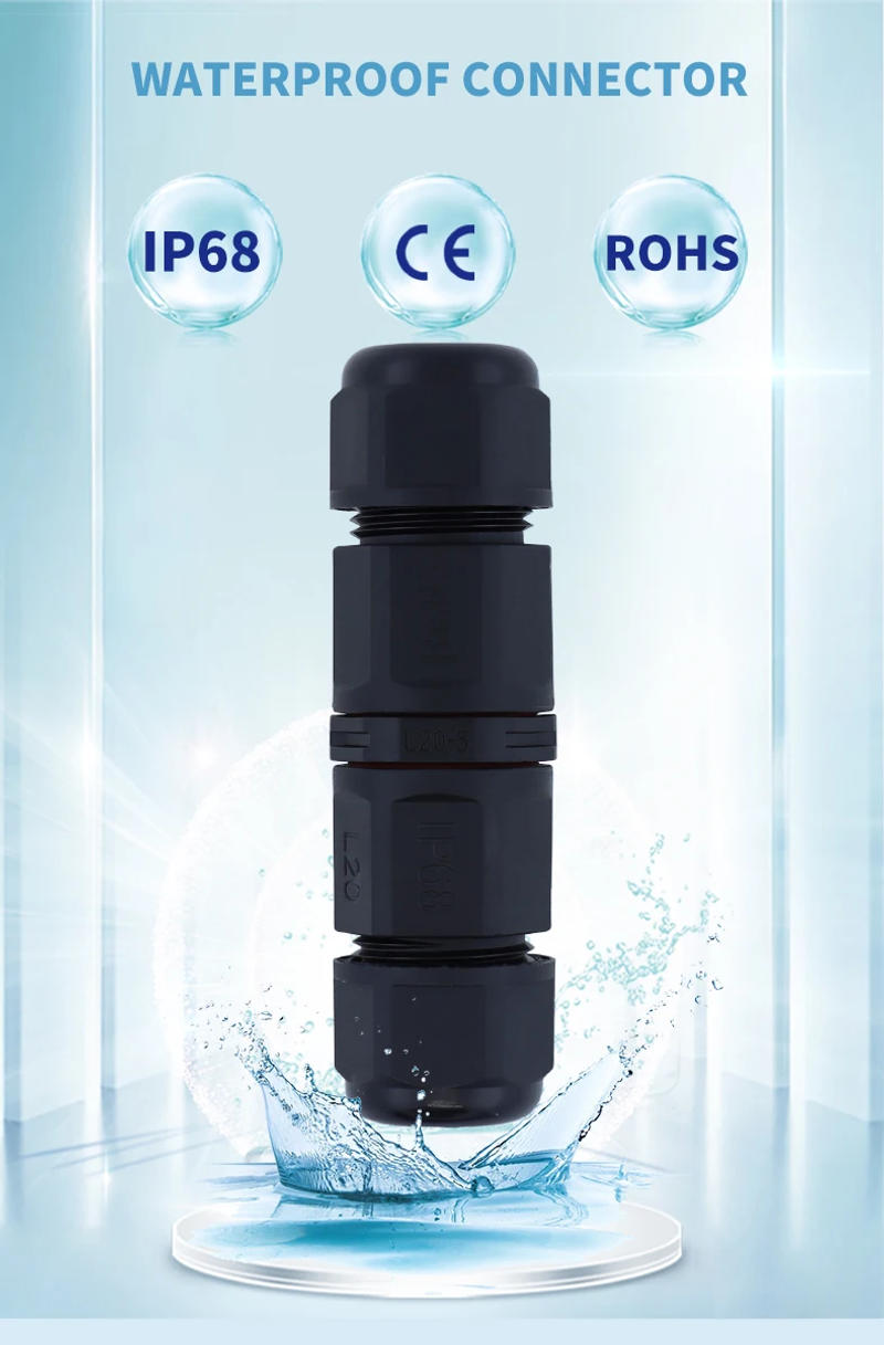 Description Picture 2 of itemIP68 L20 Waterproof Cable Connector 2/3/4/5/6Pin Screw Wiring Terminal Wire Connectors for Electrical Light Junction Box