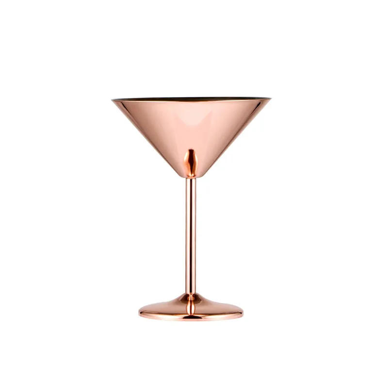 Description Picture 6 of item304 Stainless Steel Martini Cocktail Glass Champagne Goblet Wine Cup Rose Gold Personalized Design Karaoke Bar Metal Utensils