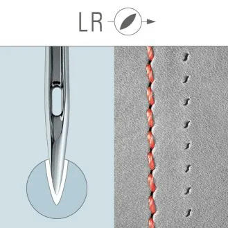Description Picture 3 of item10PCS DBX1 LR Groz-Beckert  Needles Fit Industrial Sewing Lockstitch Machine For Leather Fabric 16X230RTW 1738LR Oblique knife