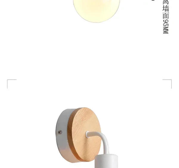 Description Picture 6 of itemWooden Wall Light Retro Wall Lamp E27 220V Bedside Retro Lamp Industrial Decoration Bathroom Restaurant Bedroom Bedside WallLamp