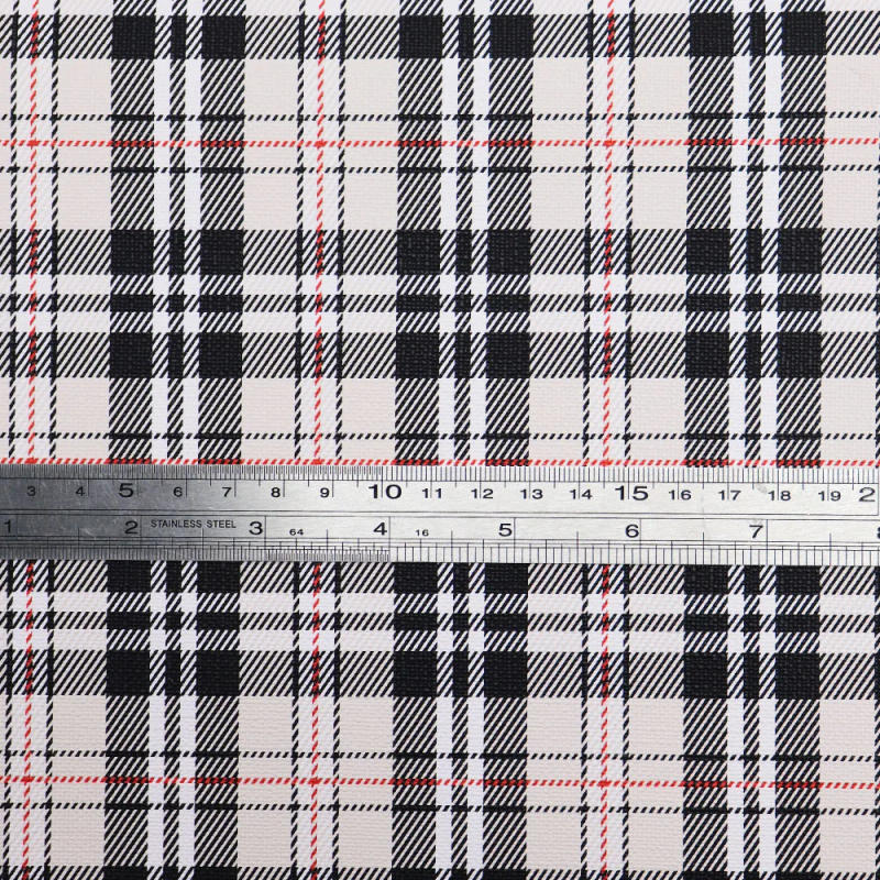 Description Picture 5 of item30x134cm Roll Gingham Tarten Textured Gride Pattern Leatherette Faux PU Leather Fabric For Handbags Sewing Boxes DIY BH410