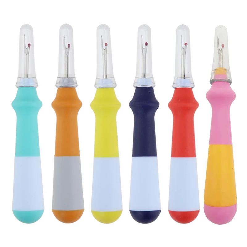 Description Picture 2 of itemPlastic Handle Sharp Craft Thread Cutter Seam Ripper Safety Handle Stitch Unpicker Hand Tools Needles Arts Sewing Accessories