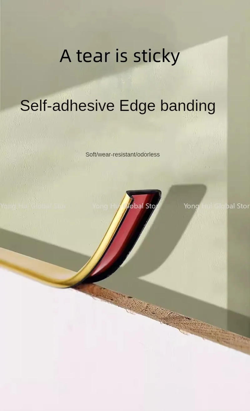 Description Picture 2 of itemNew U-shaped Edge Banding Tape PVC Self-Adhesive Furniture Decoration Strip Wood Board Cabinet Table Edge Guard Edge Banding