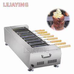 Chimney Bread Roll Baking Machine Ice Cream Bread Cone Maker Cake Baking Machine Kurtos Kalacs Oven with 8 Rollers