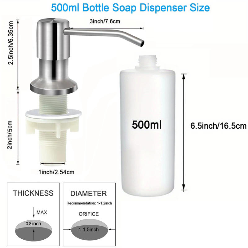 Description Picture 6 of itemSoap Dispenser for Kitchen Sink, Built in Kichen Sink Soap Dispenser, Extension Tube Kit Or Bottle