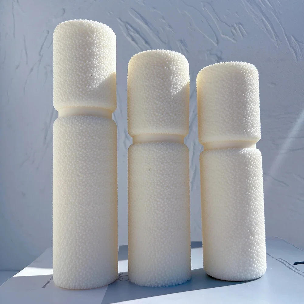Description Picture 2 of itemCylindrical Tall Bubble Pillar Candle Mold Aesthetic Twist Silicone Mould Geometric Bubbles Soy Wax Mold