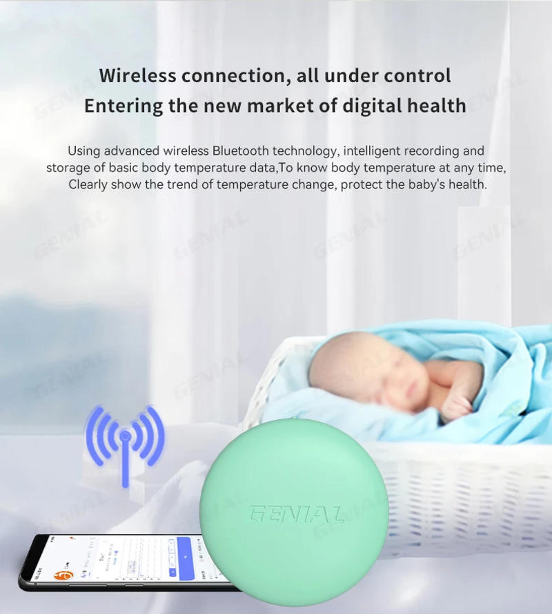 Description Picture 3 of itemMedical FSA Approved underarm Children Thermometer, for Adults & Baby Digital Thermometer pad,Real-time monitoring  APP tracking