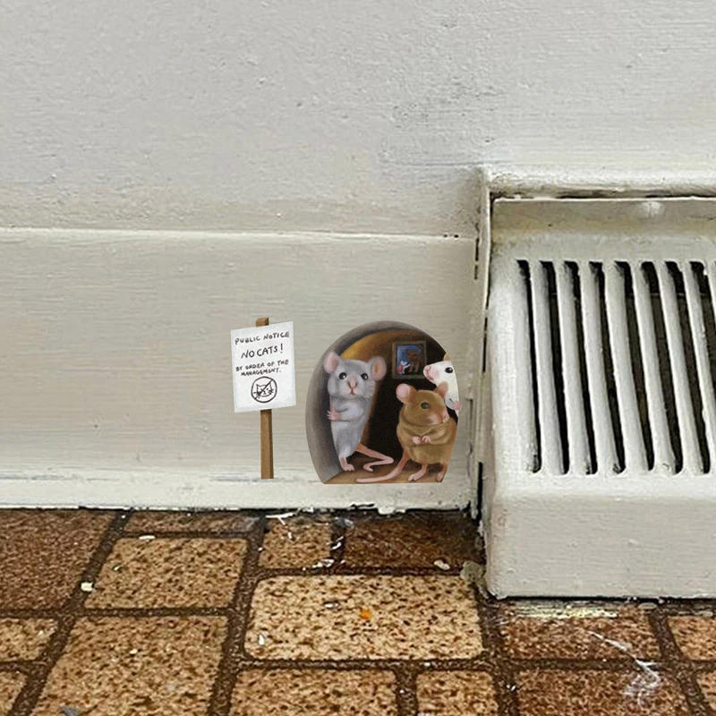 Description Picture 6 of itemRealistic Mouse Hole Wall Stickers for Corner Stairs Funny Cute Mouse Home Decorative Wall Decals Decorative Stickers