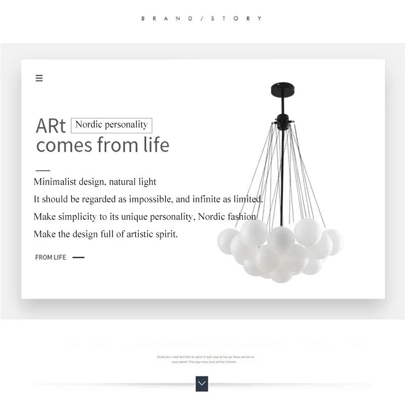 Description Picture 2 of itemModern Glass Ball Hanging Chandelier for Living Dining Table Room Decoration Kitchen Lamps Gold Black LED Ceiling Pendant Light