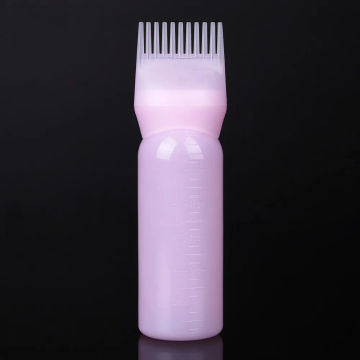 170ml Plastic Hair Coloring Dye Filling Bottles Applicator with Graduated Brush Dispensing Kit Salon Home Dyeing Styling Tools