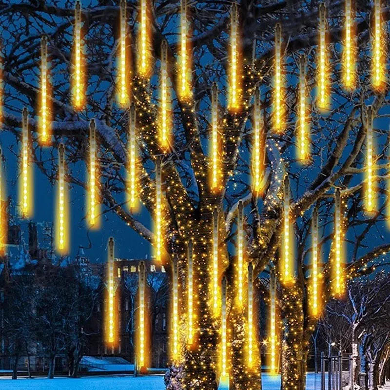 Description Picture 3 of item32/24/12 Tubes 30/50cm LED Meteor Shower Fairy String Garland Curtain Lights Christmas Decor Outdoor Wedding Street Garden Decor