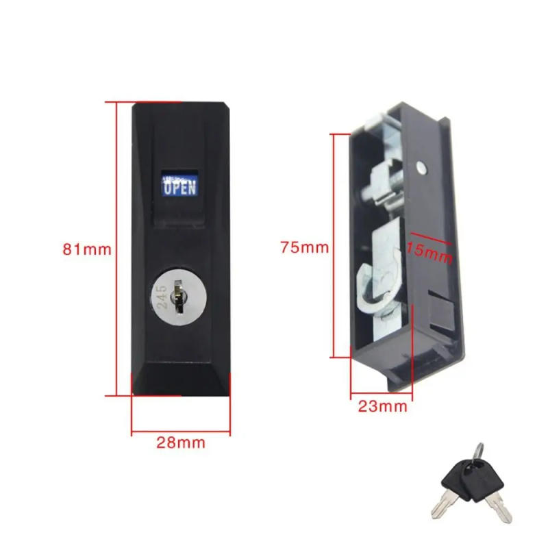 Description Picture 3 of itemNew Zinc Alloy File Cabinet Lock Anti-theft with Key Sliding Door Lock Furniture Security Drawer Lock File Cabinet