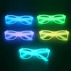 5pcs Luminous Glasses Absorb Solar Energy Glow in The Dark Glow Party Decor Party Supplies Neon Party Favors for Kids Adults
