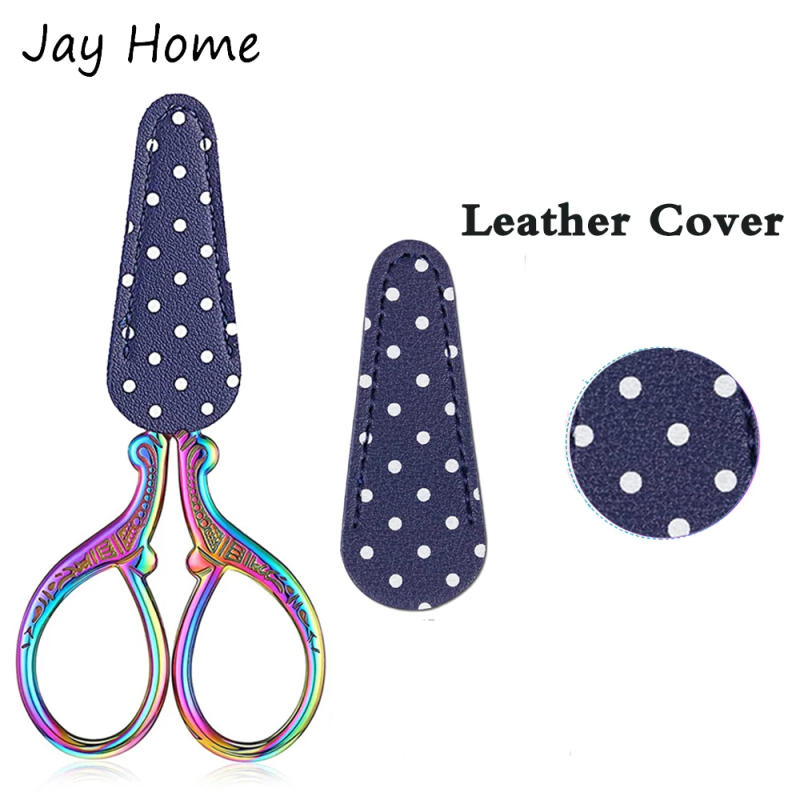 Description Picture 3 of item6 Inch Sewing Scissors Stainless Steel Cross Stitch Scissors with Artificial Leather Cover for Needlework DIY Sewing Accessories