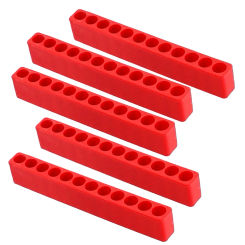 5pcs 12 Holes Hex Bit Organizer Plastic Screwdriver Bit Holder Drill Head Storage Box 1/4" Hex Shank Bits Holder Stand Case Tool