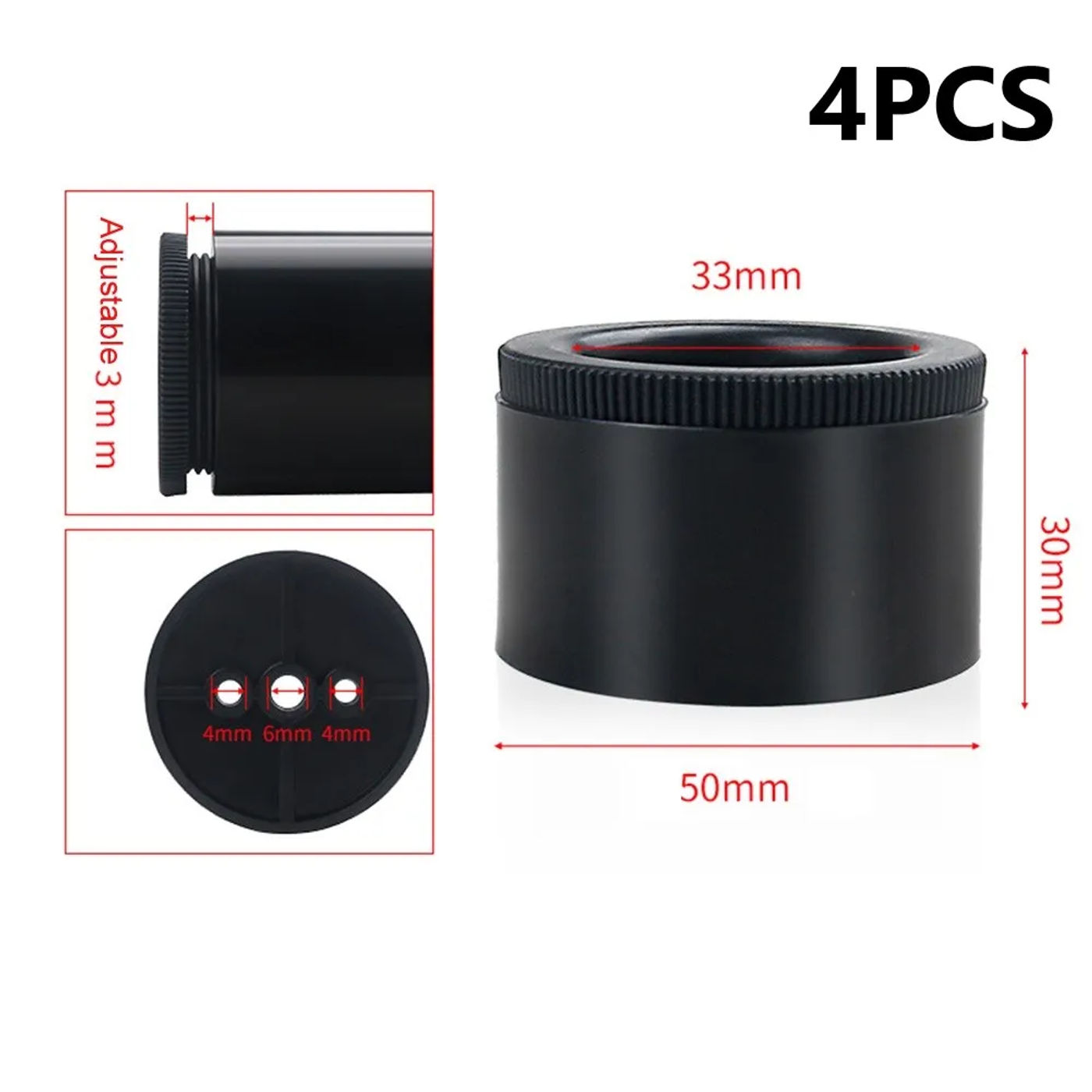 Description Picture 3 of item4Pcs Heavy Duty Sofa Cabinet Feet Leg Lift Furniture Extra Raiser Stand ABS Round Adjustable Furniture Accessories 30mm 55mm