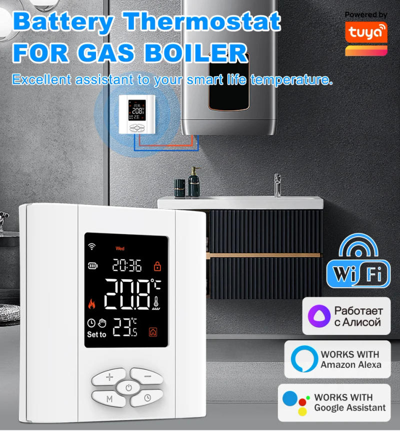 Description Picture 4 of itemTuya Smart Home Wifi Thermostat Battery Boiler Heating Thermoregulator Temperature Controller Alexa Google Home Smart Life