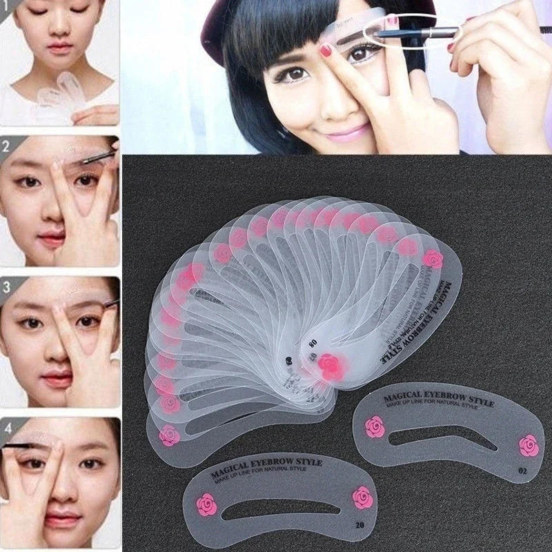 Description Picture 2 of item24pcs Women Eye Make Up Stencils Eyebrow Shaping Stencil Grooming Kit Shaper Template DIY MakeUp Beauty Accessories
